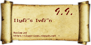 Ilyés Iván névjegykártya