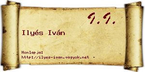 Ilyés Iván névjegykártya